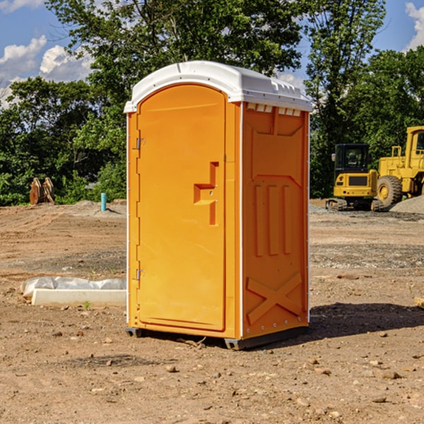 how often are the portable restrooms cleaned and serviced during a rental period in Clinton County